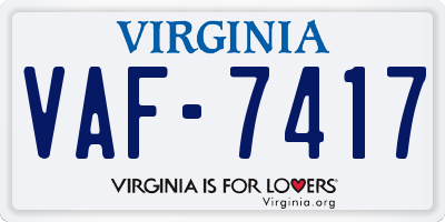 VA license plate VAF7417