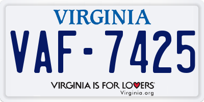 VA license plate VAF7425