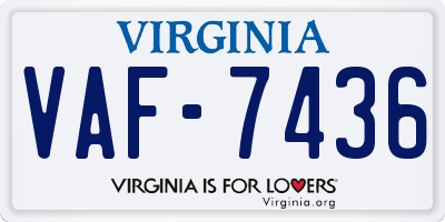 VA license plate VAF7436