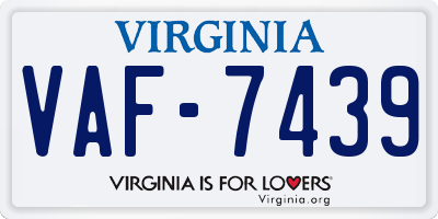 VA license plate VAF7439