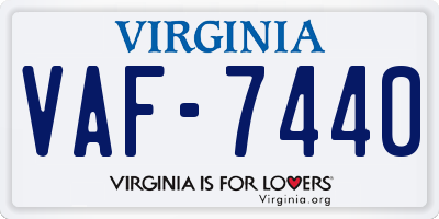 VA license plate VAF7440