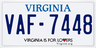VA license plate VAF7448