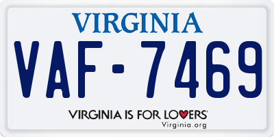 VA license plate VAF7469
