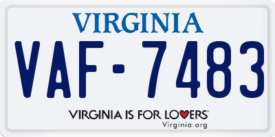 VA license plate VAF7483
