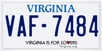 VA license plate VAF7484