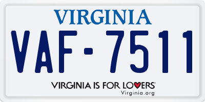 VA license plate VAF7511