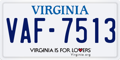 VA license plate VAF7513