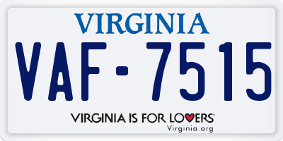 VA license plate VAF7515