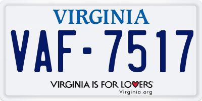 VA license plate VAF7517