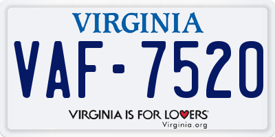 VA license plate VAF7520
