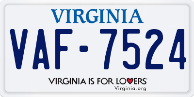VA license plate VAF7524