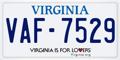 VA license plate VAF7529