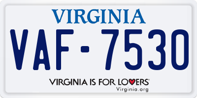 VA license plate VAF7530