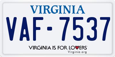 VA license plate VAF7537