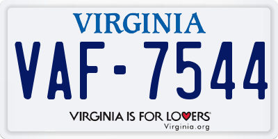 VA license plate VAF7544