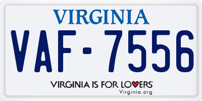 VA license plate VAF7556
