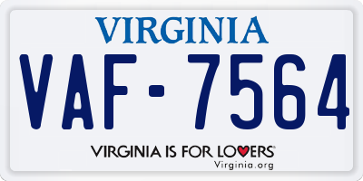 VA license plate VAF7564