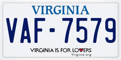 VA license plate VAF7579