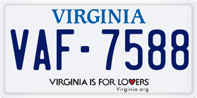VA license plate VAF7588
