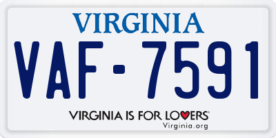 VA license plate VAF7591