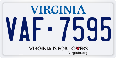 VA license plate VAF7595