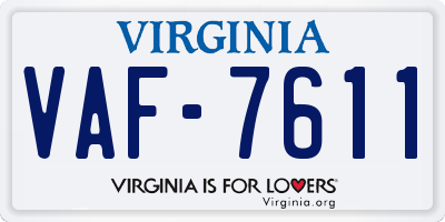 VA license plate VAF7611