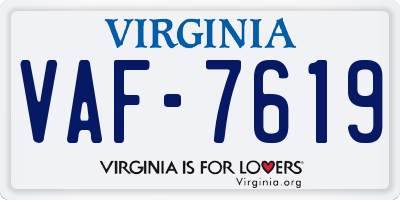 VA license plate VAF7619