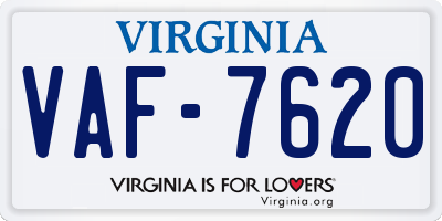 VA license plate VAF7620