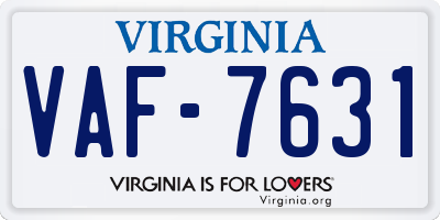 VA license plate VAF7631