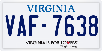 VA license plate VAF7638