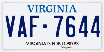 VA license plate VAF7644