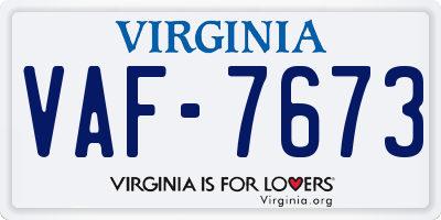 VA license plate VAF7673