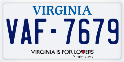 VA license plate VAF7679