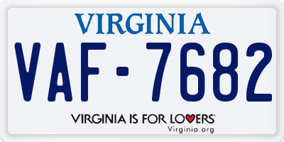VA license plate VAF7682