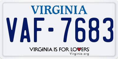 VA license plate VAF7683