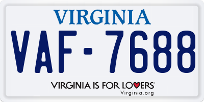 VA license plate VAF7688