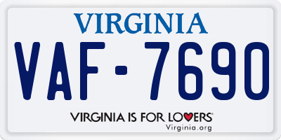 VA license plate VAF7690