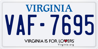 VA license plate VAF7695