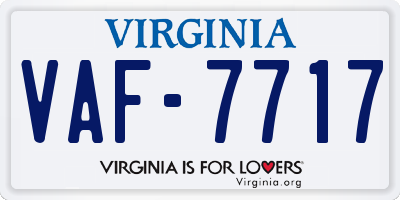 VA license plate VAF7717