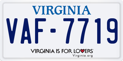 VA license plate VAF7719