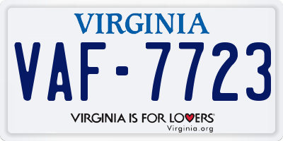 VA license plate VAF7723