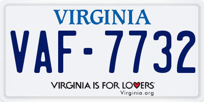 VA license plate VAF7732