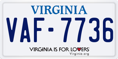 VA license plate VAF7736