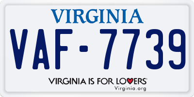 VA license plate VAF7739