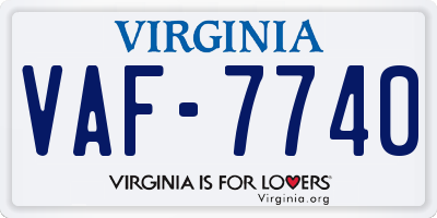 VA license plate VAF7740