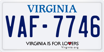VA license plate VAF7746