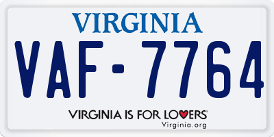 VA license plate VAF7764