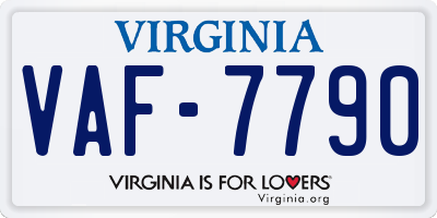 VA license plate VAF7790