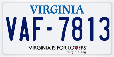 VA license plate VAF7813