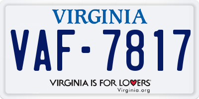 VA license plate VAF7817
